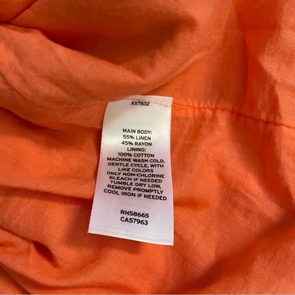 BP Orange Linen Blend Sleeveless Mini Dress Size Large - Picture 4 of 4